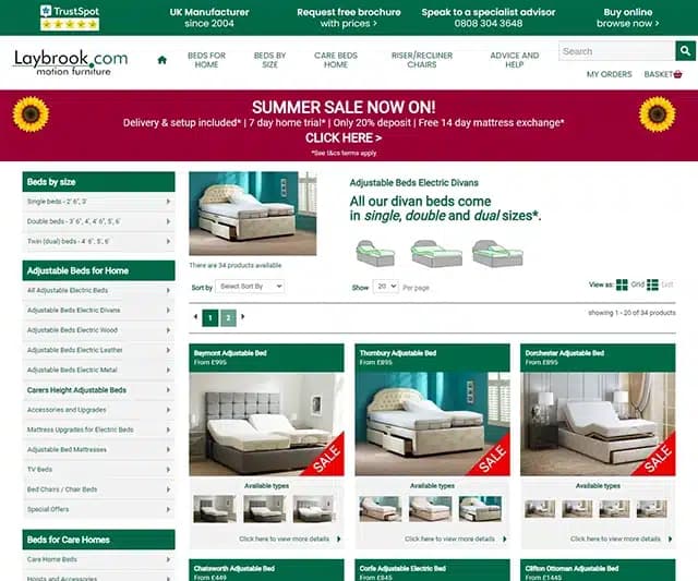 Screenshot of Laybrook website