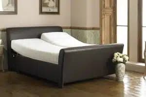 Leather adjustable bed