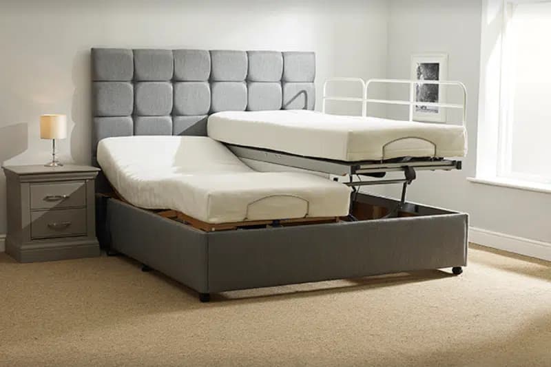 An adjustable bed