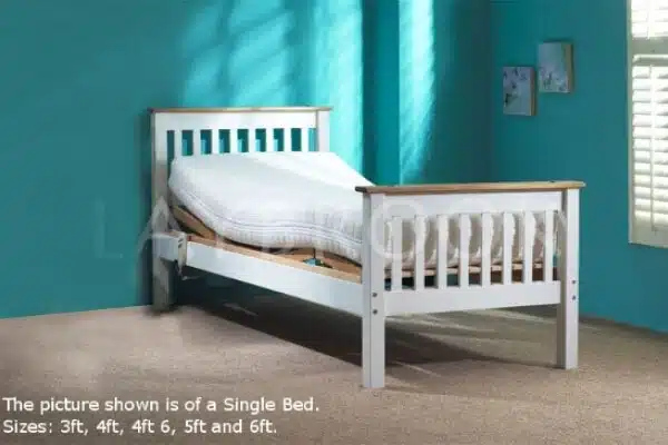 White Huntley Wooden Adjustable Bed